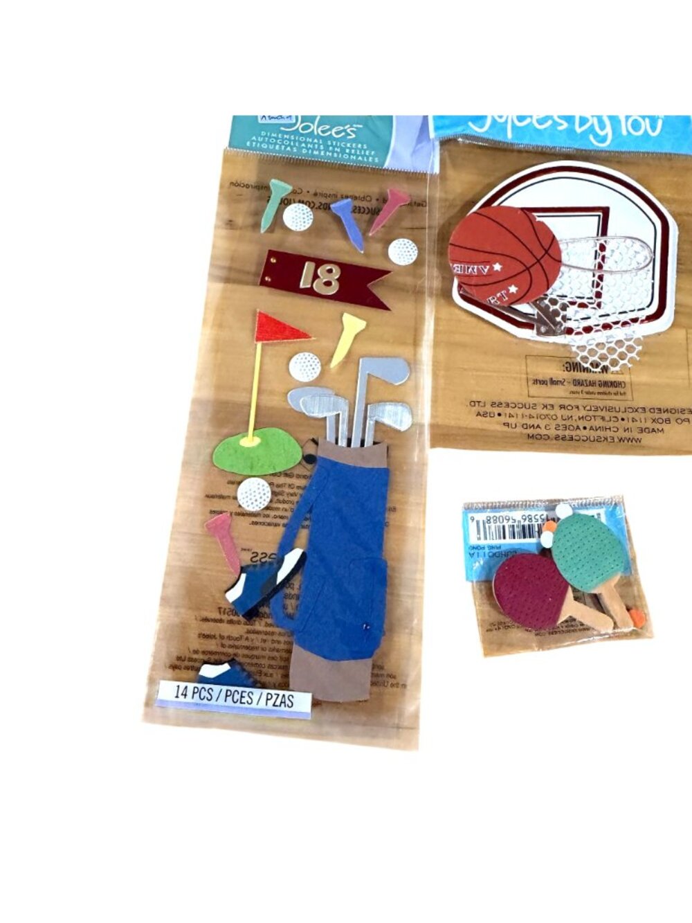 Jolees By You 3D Sports Stickers Golf Basketball Ping Pong Scrapbooking Crafts - Picture 4 of 4